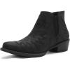 image:imageGLOBALWIN Womens Western Ankle Booties Snipped Square Toe Embroidered Cowboy Chelsea Boots Low Stacked Block Heel Comfortable PullOn Short Cowgirl Boots25yy05 Black