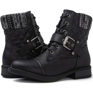 image:imageGLOBALWIN Womens Ankle Booties Fashion Combat Boots2102black