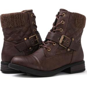 image:imageGLOBALWIN Womens Ankle Booties Fashion Combat Boots2102brown