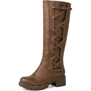 image:imageGLOBALWIN Womens Boots Back Lace Up Fall Winter Fashion Knee High Boots For Women22yy08 Camel