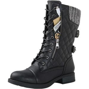 image:imageGLOBALWIN Womens Fashion Low Heels Lace Up Ankle Boots1842 Black