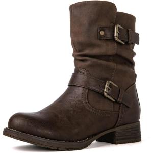 image:imageGLOBALWIN Womens Fur Booties Fashion Combat Ankle Boots For Women17yy12 Brown2