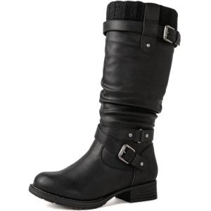 image:imageGLOBALWIN Womens Motorcycle Boots Mid Calf Boots Low Heels22yy05 Black