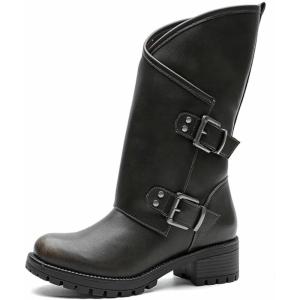 image:imageGLOBALWIN Womens The Twisted Rider Motorcycle Boots MidCalf Fashion Boots For Women Low Heel18yy01 Distressed Brown