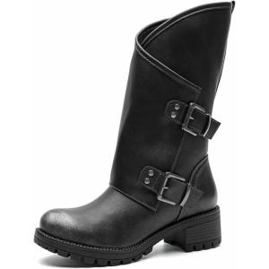 image:imageGLOBALWIN Womens The Twisted Rider Motorcycle Boots MidCalf Fashion Boots For Women Low Heel18yy01 Distressed Silver