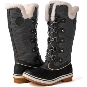 image:imagekingshow Globalwin Womens Snow Boots  MidCalfLength Winter Boots For Women with Faux Fur Lining Insulated Cold Weather Protection and NonSlip Traction SoleGrey2