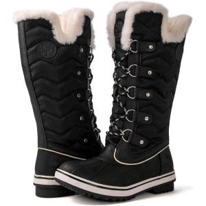 image:imagekingshow Globalwin Womens Snow Boots  MidCalfLength Winter Boots For Women with Faux Fur Lining Insulated Cold Weather Protection and NonSlip Traction SoleBlack2