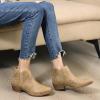 image:imageGLOBALWIN Womens Western Ankle Booties Snipped Square Toe Embroidered Cowboy Chelsea Boots Low Stacked Block Heel Comfortable PullOn Short Cowgirl Boots25yy05 Khaki