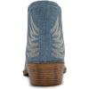 image:imageGLOBALWIN Womens Western Ankle Booties Snipped Square Toe Embroidered Cowboy Chelsea Boots Low Stacked Block Heel Comfortable PullOn Short Cowgirl Boots25yy05 Denim Blue