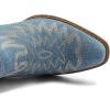 image:imageGLOBALWIN Womens Western Ankle Booties Snipped Square Toe Embroidered Cowboy Chelsea Boots Low Stacked Block Heel Comfortable PullOn Short Cowgirl Boots25yy05 Denim Blue