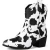 image:imageGLOBALWIN Cowboy Boots for Women  Classic Round Toe Western Booties with Comfort Insole  Embroidered Almond Toe Cowgirl Boots Versatile 2 Block Heel Fashion Boots for Concerts amp Daily Wear19yy16 Cow2