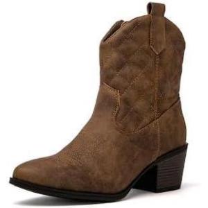 image:imageGLOBALWIN Cowboy Boots for Women  Classic Round Toe Western Booties with Comfort Insole  Embroidered Almond Toe Cowgirl Boots Versatile 2 Block Heel Fashion Boots for Concerts amp Daily Wear19yy16 Camel2