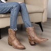 image:imageGLOBALWIN Cowboy Boots For Women Cute Cowgirl Boots Womens Western Boots With Embroidery Side Zipper Chunky HeelCamel2