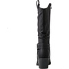 image:imageGLOBALWIN Womens Knee High Cowboy Boots  Minimalist Western Round Toe Cowgirl Boots with Comfortable Block Heel Plain Sleek Design Tall Dress Boots for Women19yy21 Black
