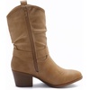 image:imageGLOBALWIN Womens Mid Calf The Western Cowgirl Boots Fashion Cowboy Boots For Women Chunky Low Heel19yy17 Khaki