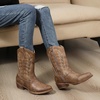 image:imageGLOBALWIN Womens Mid Calf The Western Cowgirl Boots Fashion Cowboy Boots For Women Chunky Low Heel25yy07 Camel