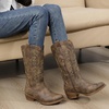 image:imageGLOBALWIN Womens Knee High Long Pointed Toe Western Cowboy Boots For Women25yy08 Brown