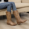 image:imageGLOBALWIN Womens Knee High Long Pointed Toe Western Cowboy Boots For Women25yy08 Camel