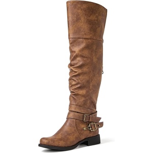 image:imageGLOBALWIN Womens Over The Knee Thigh High Brown Tall Boots for Women Long Boots With Side Zipper Size 6M