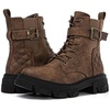 image:imageGLOBALWIN Womens Combat Boots Lace Up Ankle Booties Comfortable Lug Sole Boots For Women Chunky Low Heel21yy28 Camel