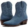 image:imageGLOBALWIN Womens Western Charm Cowgirl Boots Mid Calf Comfy Cowboy Boots For Women With Pointed Toe23yy16 Dark Blue