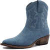image:imageGLOBALWIN Womens Western Charm Cowgirl Boots Mid Calf Comfy Cowboy Boots For Women With Pointed Toe23yy16 Dark Blue