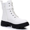 image:imageGLOBALWIN Womens Combat Boots Lace Up Ankle Booties Comfortable Lug Sole Boots For Women Chunky Low Heel21yy28 White
