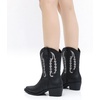 image:imageGLOBALWIN Womens Square Toe Cowgirl Boots Classic MidCalf Cowboy Boots With Embroidered Stitching Low Heel Comfortable Western Boots For Country Outfits23yy09 Black3