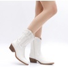 image:imageGLOBALWIN Womens Square Toe Cowgirl Boots Classic MidCalf Cowboy Boots With Embroidered Stitching Low Heel Comfortable Western Boots For Country Outfits23yy09 White