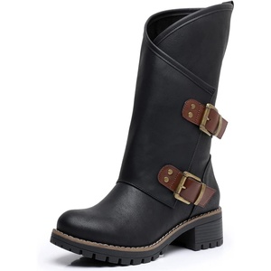 image:imageGLOBALWIN Womens The Twisted Rider Motorcycle Boots MidCalf Fashion Boots For Women Low Heel18yy01black