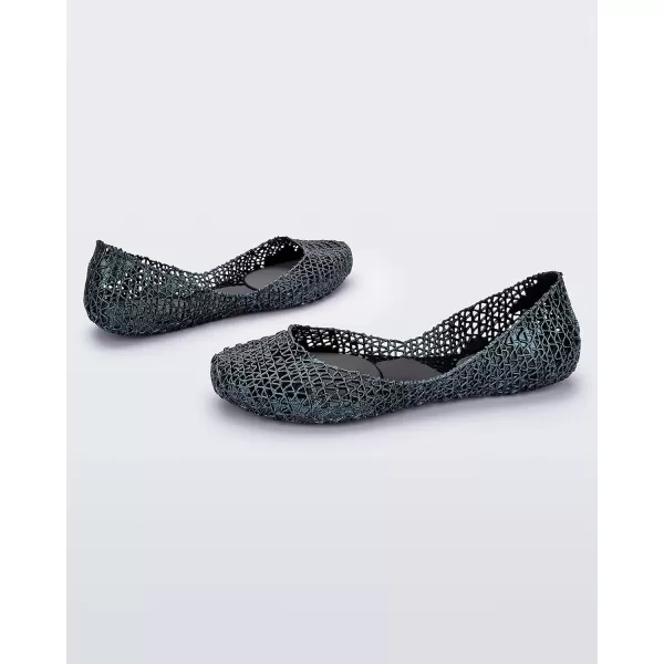 Melissa Campana Papel Flats for Women - Comfortable, Stylish &amp; Flexible Slide-On Closed-Toe Jelly Flat Shoes with Hollow Interwoven Cut Out Design