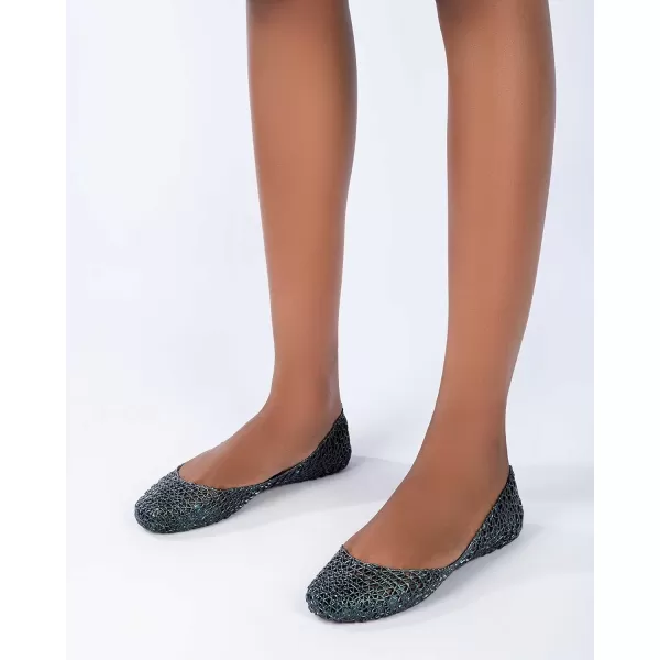Melissa Campana Papel Flats for Women - Comfortable, Stylish &amp; Flexible Slide-On Closed-Toe Jelly Flat Shoes with Hollow Interwoven Cut Out Design