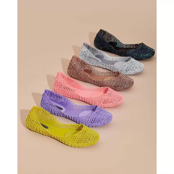 Melissa Campana Papel Flats for Women - Comfortable, Stylish &amp; Flexible Slide-On Closed-Toe Jelly Flat Shoes with Hollow Interwoven Cut Out Design