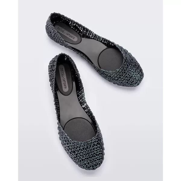 Melissa Campana Papel Flats for Women - Comfortable, Stylish &amp; Flexible Slide-On Closed-Toe Jelly Flat Shoes with Hollow Interwoven Cut Out Design
