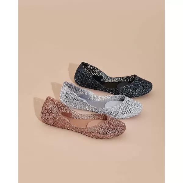 Melissa Campana Papel Flats for Women - Comfortable, Stylish &amp; Flexible Slide-On Closed-Toe Jelly Flat Shoes with Hollow Interwoven Cut Out Design