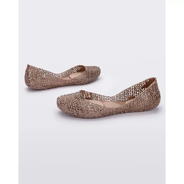 Melissa Campana Papel Flats for Women - Comfortable, Stylish &amp; Flexible Slide-On Closed-Toe Jelly Flat Shoes with Hollow Interwoven Cut Out Design