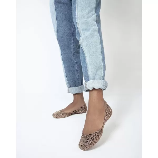 Melissa Campana Papel Flats for Women - Comfortable, Stylish &amp; Flexible Slide-On Closed-Toe Jelly Flat Shoes with Hollow Interwoven Cut Out Design