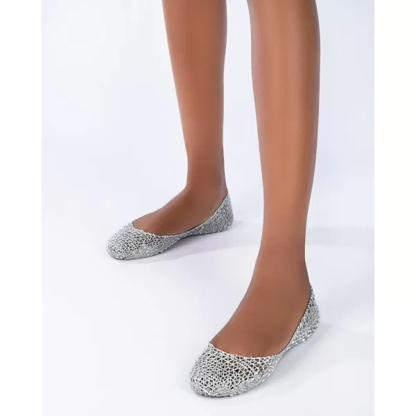 Melissa Campana Papel Flats for Women - Comfortable, Stylish &amp; Flexible Slide-On Closed-Toe Jelly Flat Shoes with Hollow Interwoven Cut Out Design