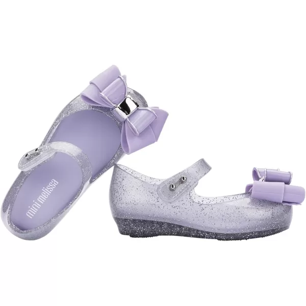 Melissa Mini Ultragirl Sweet IX Mary Jane Flats for Babies &amp; Toddlers - Comfortable &amp; Cute Peep Toe Jelly Flat Shoes with Clear Sparkly Upper