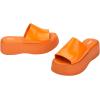 imageMelissa Becky Platform Slides for Women  Cushioned and Comfortable Chunky Platform SlipOn Sandals with Jelly Upper and Open Toe Design VeganOrange