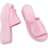 imageMelissa Becky Platform Slides for Women  Cushioned and Comfortable Chunky Platform SlipOn Sandals with Jelly Upper and Open Toe Design VeganPinkPink