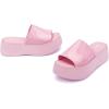 imageMelissa Becky Platform Slides for Women  Cushioned and Comfortable Chunky Platform SlipOn Sandals with Jelly Upper and Open Toe Design VeganPinkPink