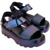 imageMelissa Kick Off Platform Sandals for Women  Super Soft and Flexible Vegan Chunky Platform Sandal with Adjustable Straps and Open Toe DesignBlue Chameleon