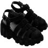 imageMelissa Megan Velvet Platform Jelly Heels for Women  The Iconic Original 90s Jelly Shoe Fishermans Sandal with Chunky Platform LugSole Heel and Adjustable Strap and Side BuckleVelvet  Black