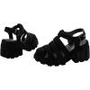 imageMelissa Megan Velvet Platform Jelly Heels for Women  The Iconic Original 90s Jelly Shoe Fishermans Sandal with Chunky Platform LugSole Heel and Adjustable Strap and Side BuckleVelvet  Black