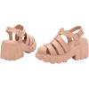 imageMelissa Megan Velvet Platform Jelly Heels for Women  The Iconic Original 90s Jelly Shoe Fishermans Sandal with Chunky Platform LugSole Heel and Adjustable Strap and Side BuckleVelvet  Pink