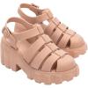 imageMelissa Megan Velvet Platform Jelly Heels for Women  The Iconic Original 90s Jelly Shoe Fishermans Sandal with Chunky Platform LugSole Heel and Adjustable Strap and Side BuckleVelvet  Pink
