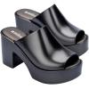 imageMelissa Mule Heel Collection  Fashion Sandal for Women  Iridescent Comfortable Mule Style  HighShine Upper with Bubblegum Scent  Chic and SophisticatedMule Hype  Dark Silver