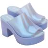 imageMelissa Mule Heel Collection  Fashion Sandal for Women  Iridescent Comfortable Mule Style  HighShine Upper with Bubblegum Scent  Chic and SophisticatedMule Hype  Pearly Blue