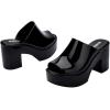 imageMelissa Mule Heel Collection  Fashion Sandal for Women  Iridescent Comfortable Mule Style  HighShine Upper with Bubblegum Scent  Chic and SophisticatedMule Hype  Black